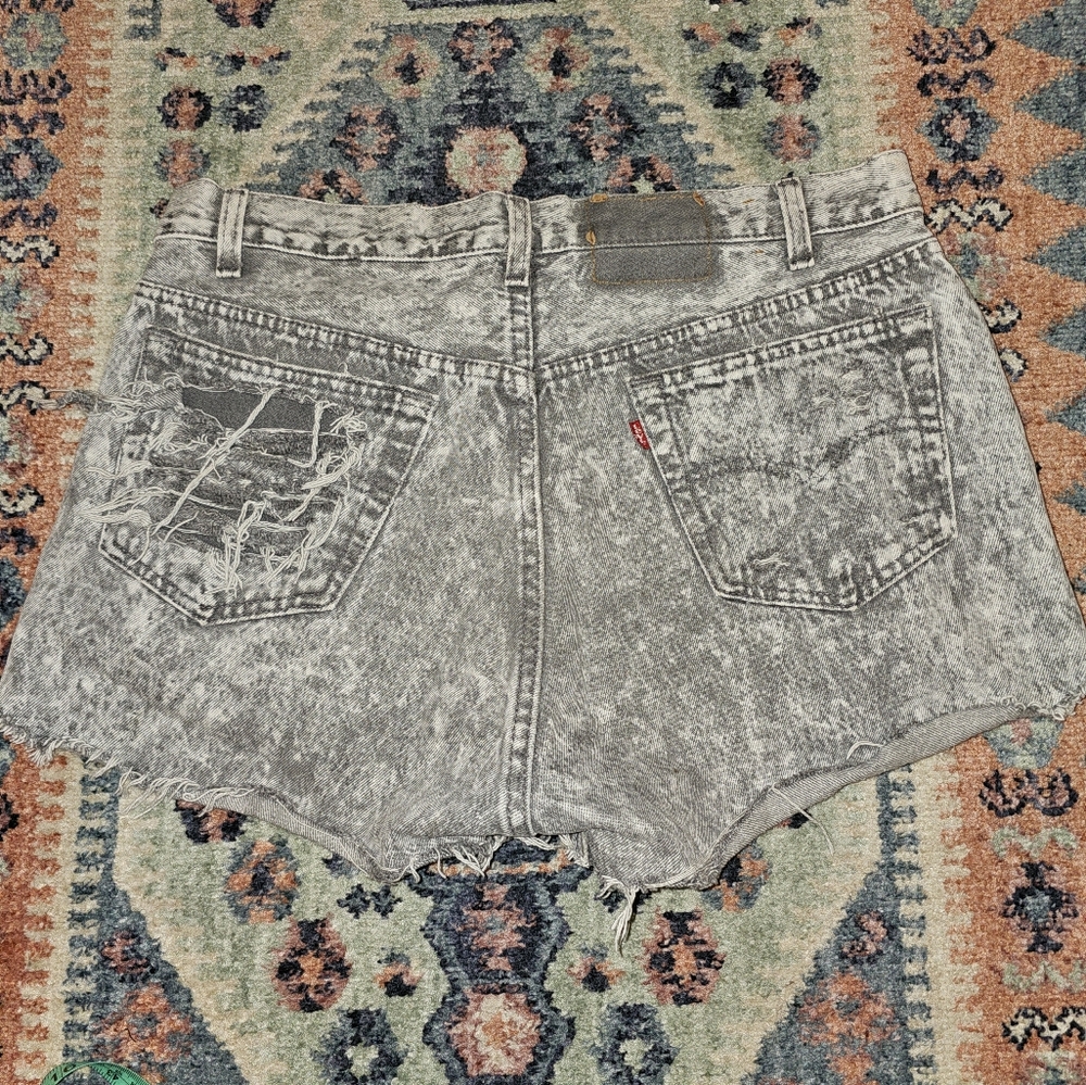 Levi's Distressed Gray Denim Shorts